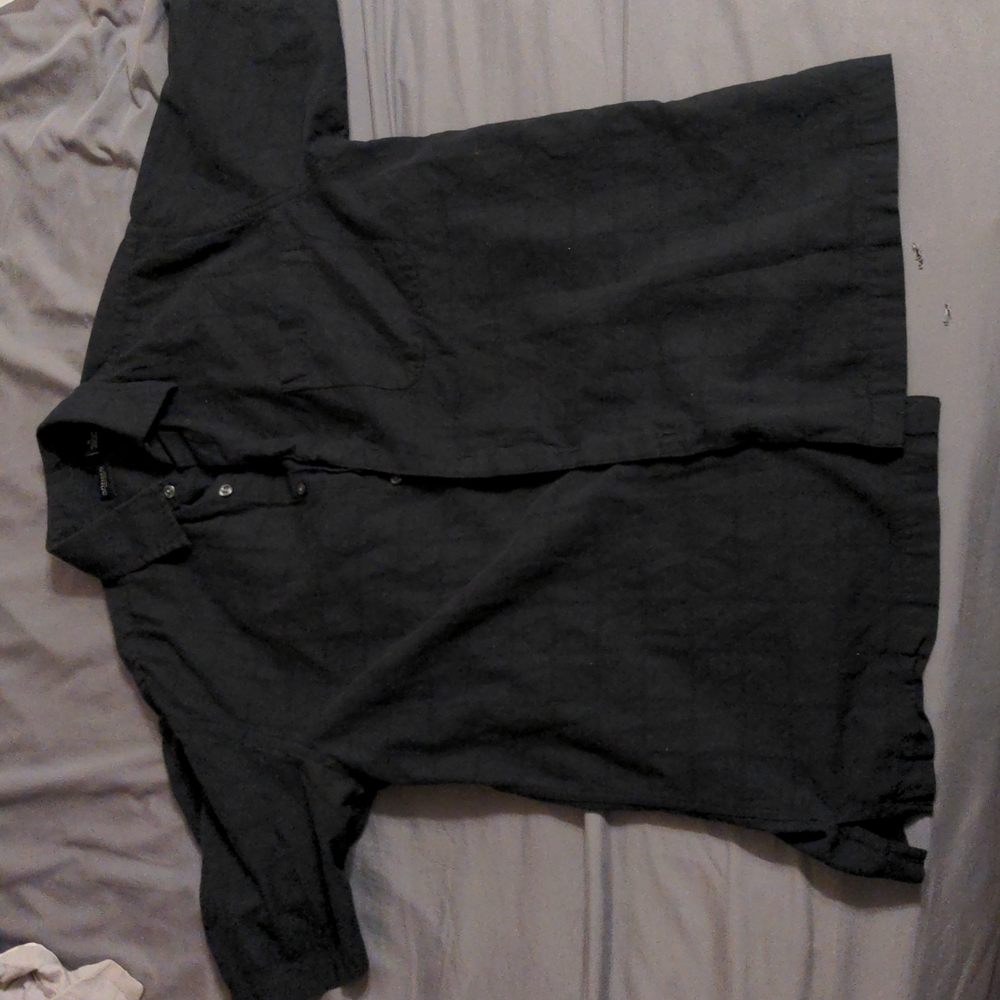 Arrow Medium Black short sleeve button up shirt